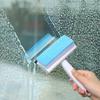 2-In-1 Non-Woven Cloth Glass Cleaner Brush Sponge Wiper Scraper Glass Wiper Brush for Mirrors Shower Doors Windows