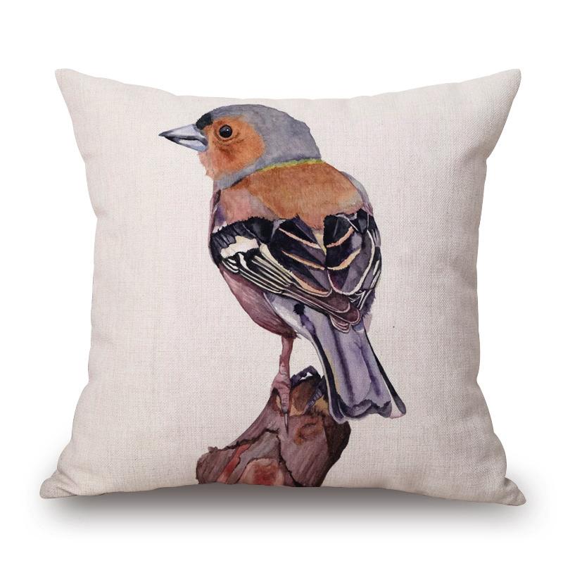 European Bee Eater Roller Bird Goldfinch Black Headed Bunting Kingfisher Drawing Print Decorative Cushion Cover Pillow Case