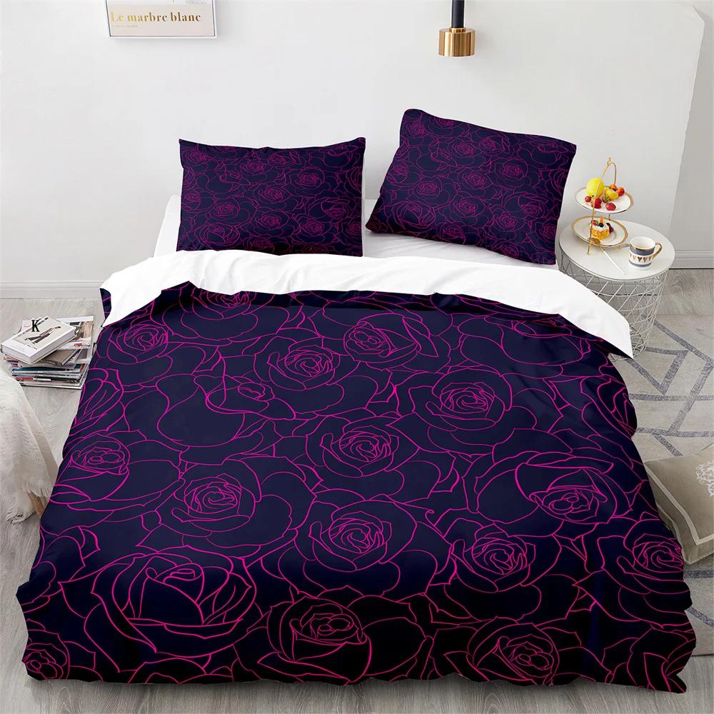 Valentine'S Day King Queen Duvet Cover Angel Cupid Bedding Set For Teens Adults Romantic Couple 2/3 Pcs Polyester Quilt Cover