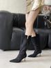 2025 Herbst und Winter neu spitz zulaufend dünner Absatz hoher Absatz Temperament dünn französische Mode sexy Schönheit weibliche Internet-Berühmtheit Stiefel