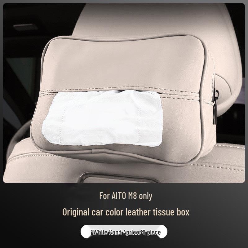 AITO M8 Car Seat Tissue Holder - Car-Mounted Armrest Box Tissue Bag for Car Interior