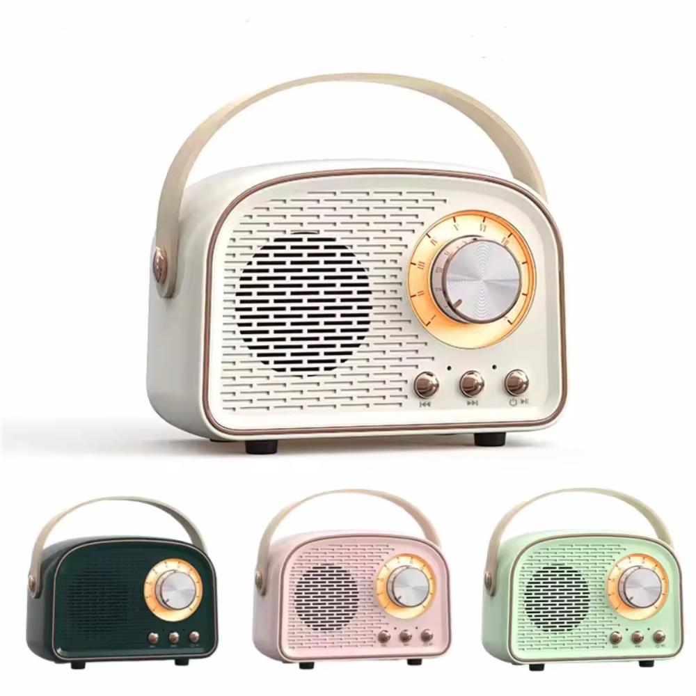 Mini Altoparlante Bluetooth Retrò Lettore di Musica Classica Scatola Acustica Stereo con Bassi Altoparlante Wireless Portatile Lettore Musicale per Casa e Viaggio