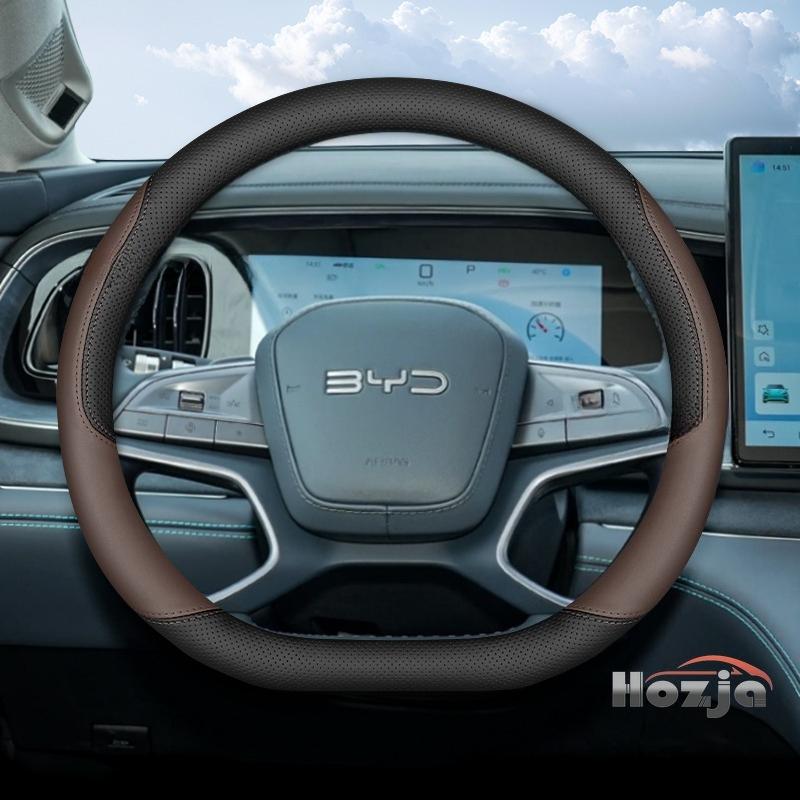 Leather Car Steering Wheel Cover for BYD Dolphin Mini King Song Plus Seagull Interior Accessories 2024 2025 2026