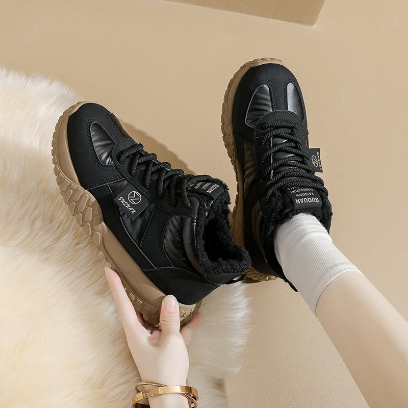 Fleece High-top Snow Boots Women's Winter New Student Ins Thermal Casual Shoes Cotton Shoes K