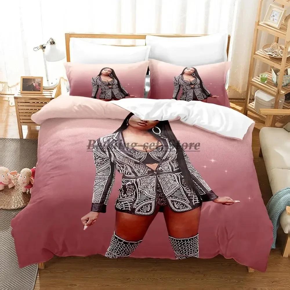 Cute Megan Thee Stallion Bedding Set Single Twin Full Queen King Size Bed Set Aldult Kid Bedroom Duvetcover Sets Bed Sheet Set