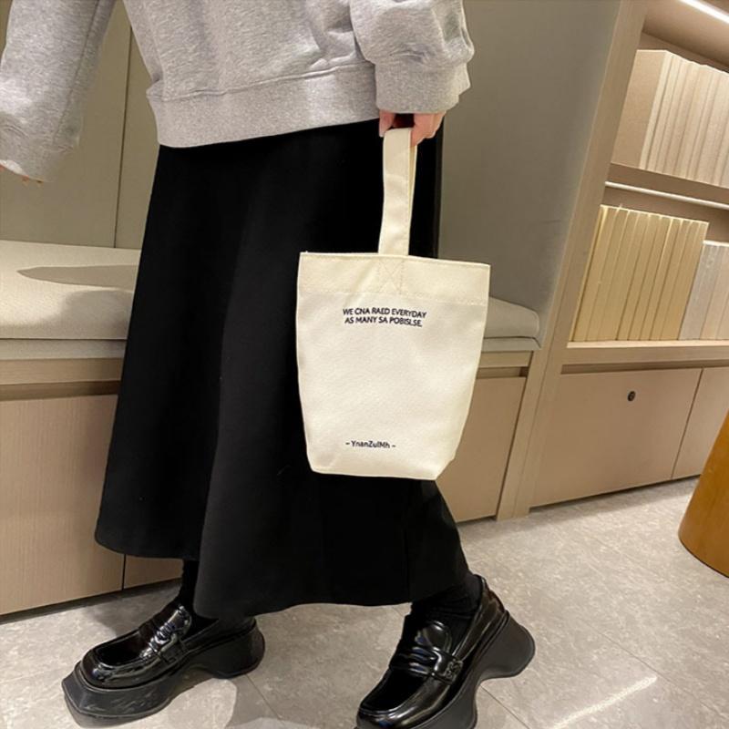 Simple Casual Handbags Canvas Shoulder Crossbody Bags Large Capacity Shopper Bag Letters Shoulder Crossbody Bags Purse