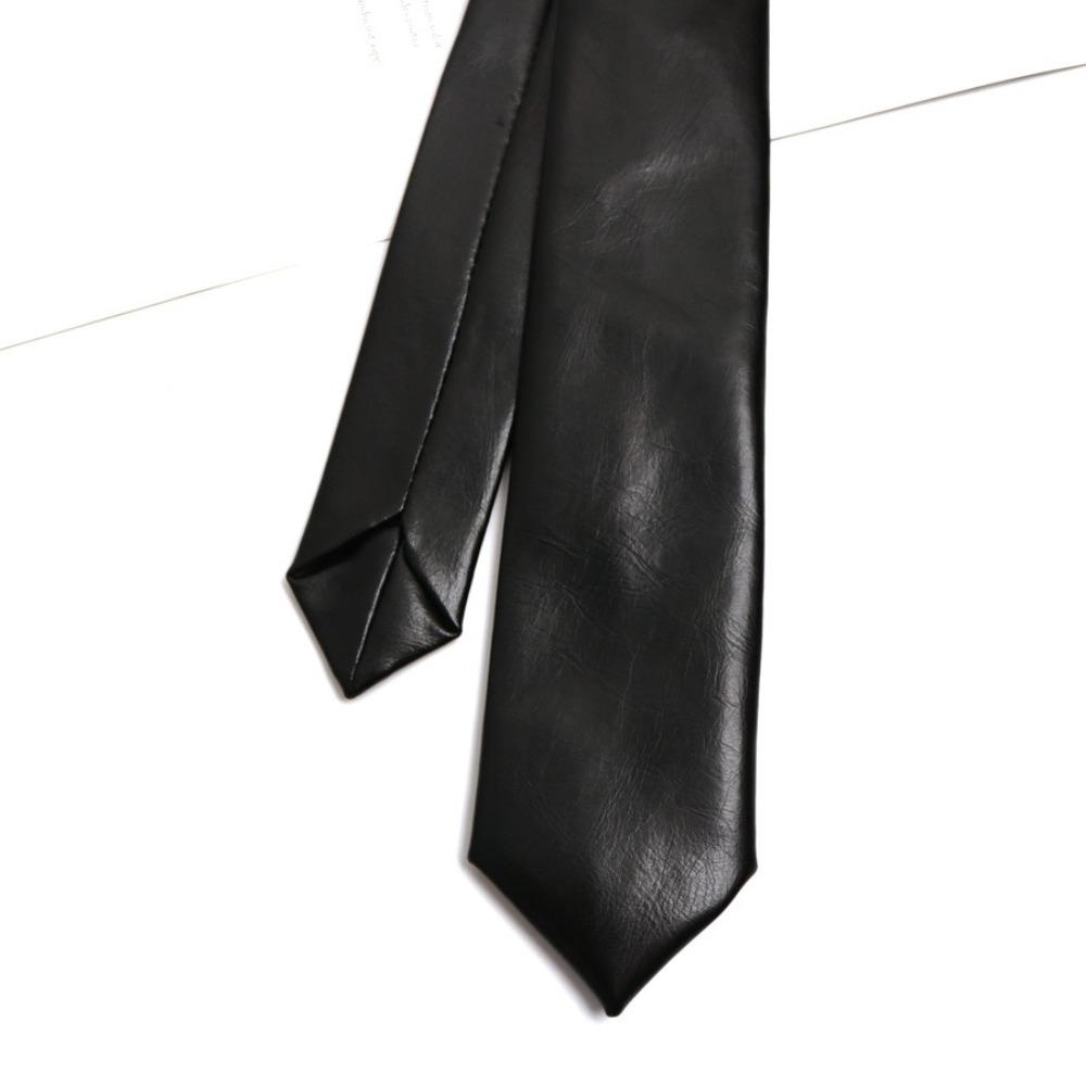 Retro JK Necktie Casual Narrow tie Classic PU Leather Ties Unisex