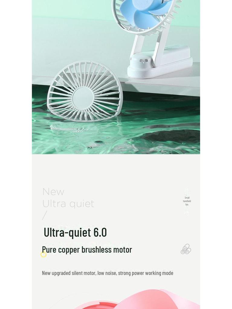 Ventilador dobrável recarregável USB portátil - Mini ventilador portátil ultra silencioso e multifuncional