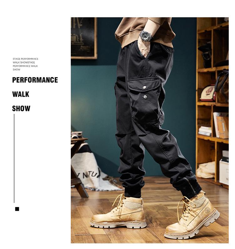 Men's Winter Retro Velvet Cuffed Stretch Overalls - Versatile & Warm 98099