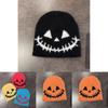 Halloween Themed Knit Cap With Fleece Lining For Autumn And Winter Fashion