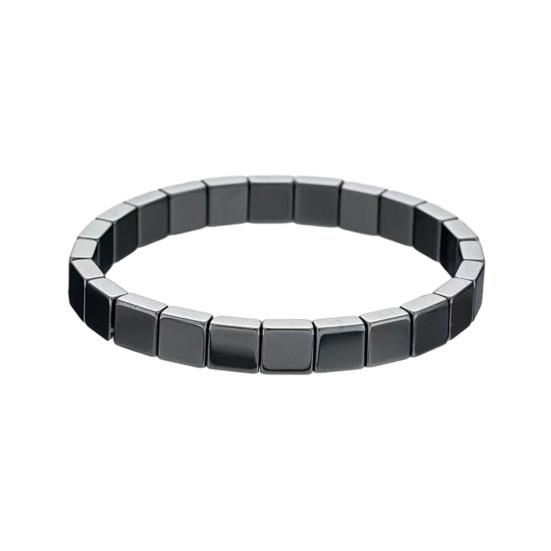 

Мужской браслет регулируемый черный галтовка браслет гладкая поверхность эластичный браслет ювелирные аксессуары B