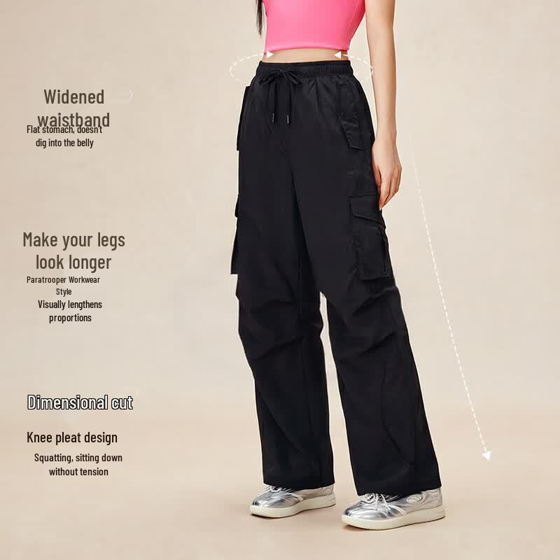 ANTA Women s Guan Xiaotong Collection Workwear Wide-Leg Pants M