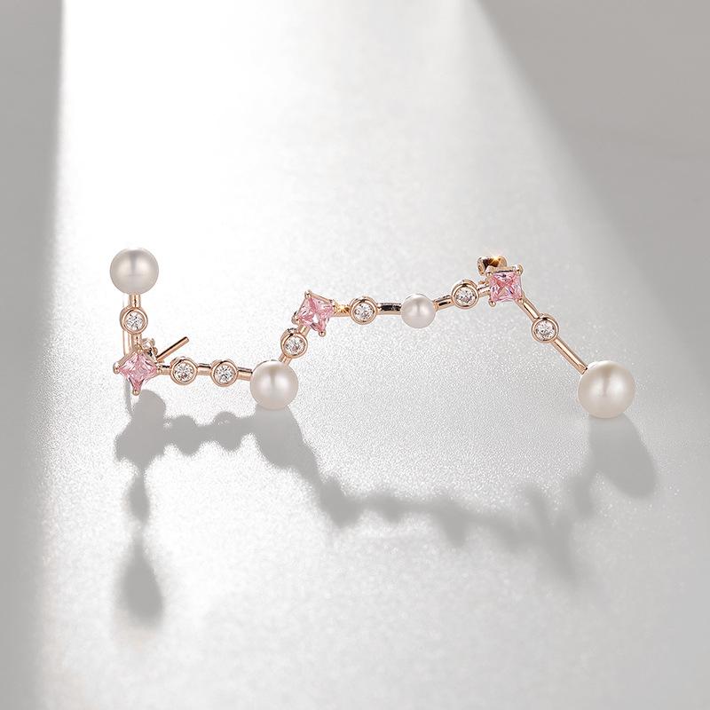 Vynikající zirkonová brož Velký vůz s designem přírodní sladkovodní perly pro ženy