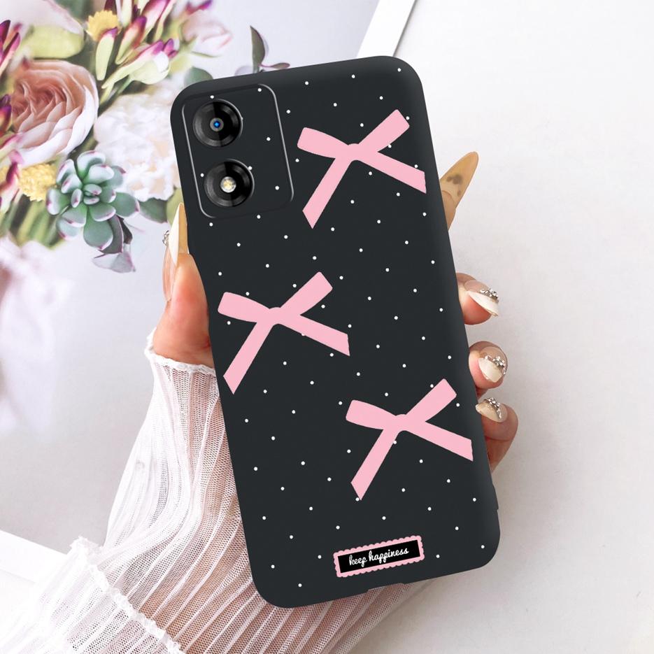 For Motorola Moto E13 Case Moto E14 Luxury Flowers Butterfly Painted Cover Soft Silicone Case For Motorola E14 E 13 MotoE13 Bags