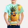 T-Shirts for Boys Casual Cartoon Fruit Pineapple Three Dimensional Printing T-Shirt Outdoor Clothes for Children Kids Clothes