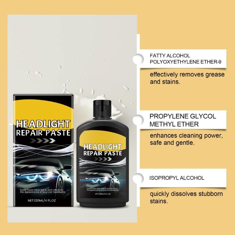 Headlight Care & Restoration Agent Easy To Use Formula Cleaning & Polishing for Oxidation Removal & Surfaces Protection