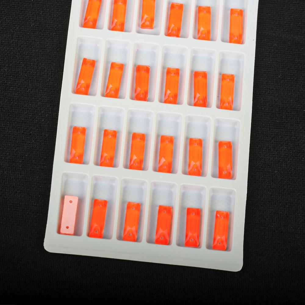 Long Fluorescent Glass Flat Buckle Hand Seam Drill, Double Hole Rhinestone Flat Bottom Drill Diy Accessories Material Package