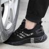 Fashion Breathable Men Safety Shoes With Steel Toe Cap Working Boots Indestructible Shoes Male Puncture-Proof Casual Work Sneakers