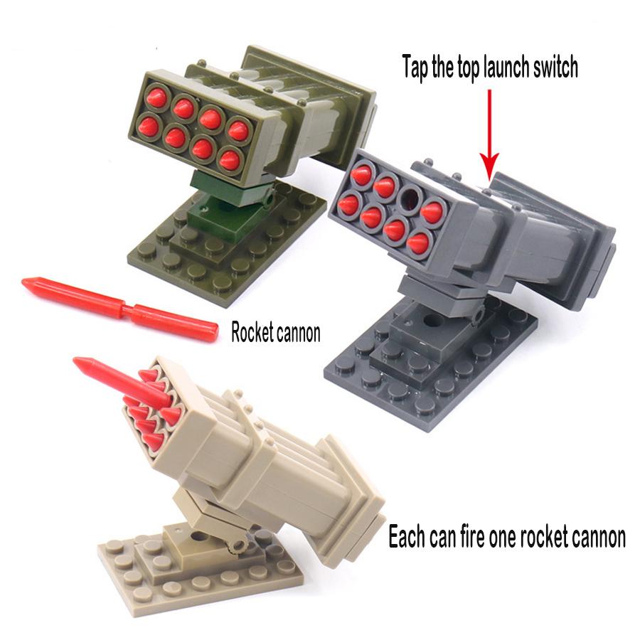 Non-Toxic Missile Launcher Military Weapon Soldier Moc Building Blocks Army Playmobil Accessory Modern Swat Mini Parts Brick Figures Toys