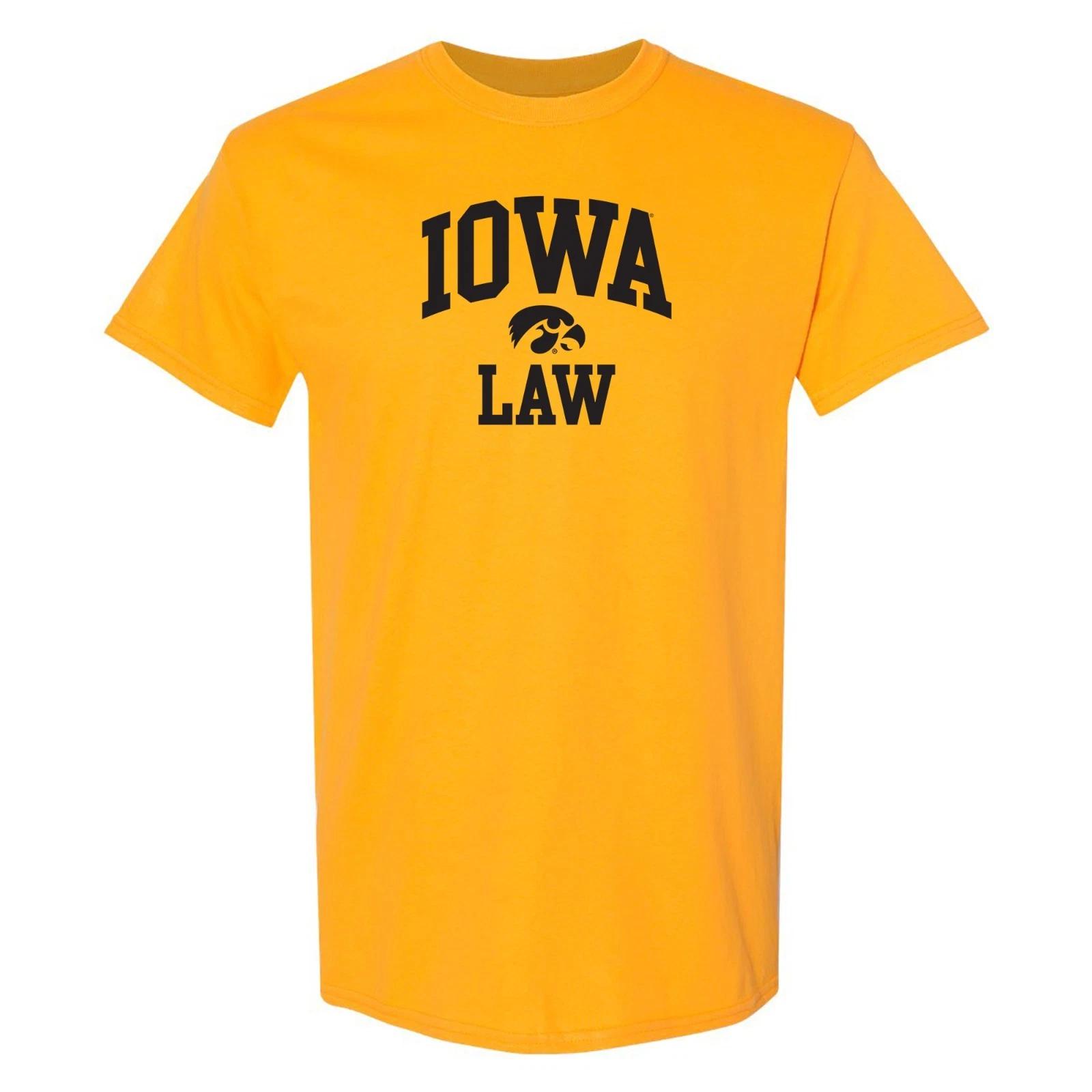 Iowa Hawkeyes Arch Logo Law Department University College T Shirt - Gold S