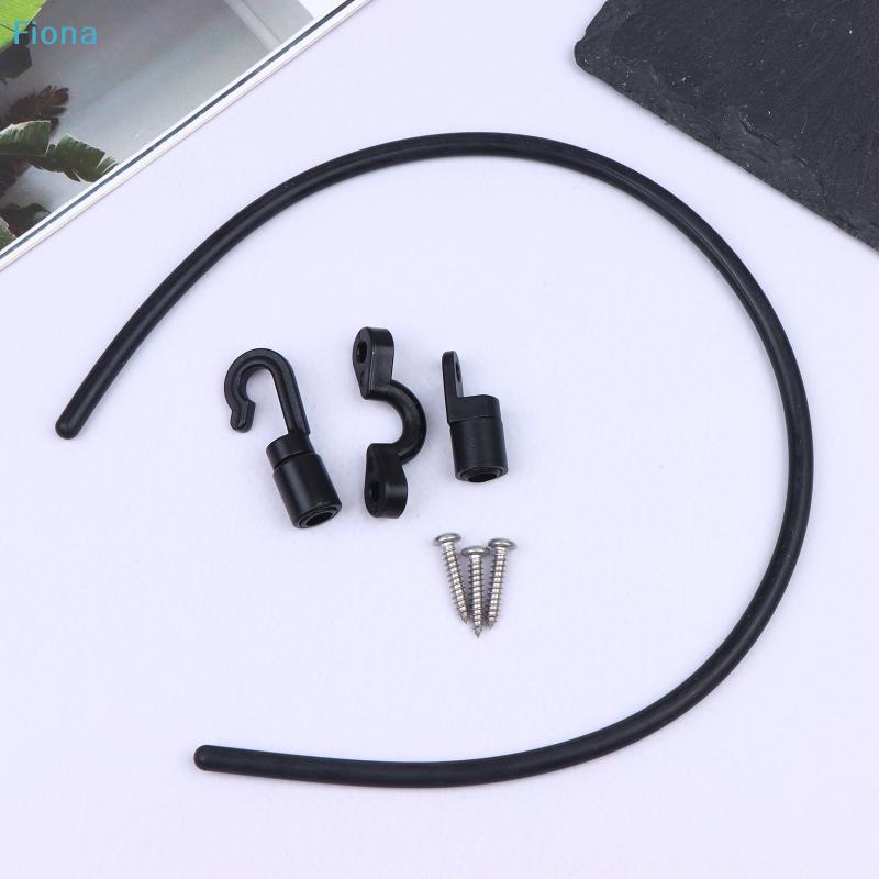 2Sets 18" Marine Boat Fishing Rod Tamer Strap Adjustable Elastic Rope Hook Fixing Buckle Set Deck Mount Connector Canoe Kayak