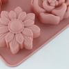 Molde de Silicone em Forma de Flor com 6 Cavidades Sobremesa Mousse Molde de Assar Mooncake Chocolate Pão