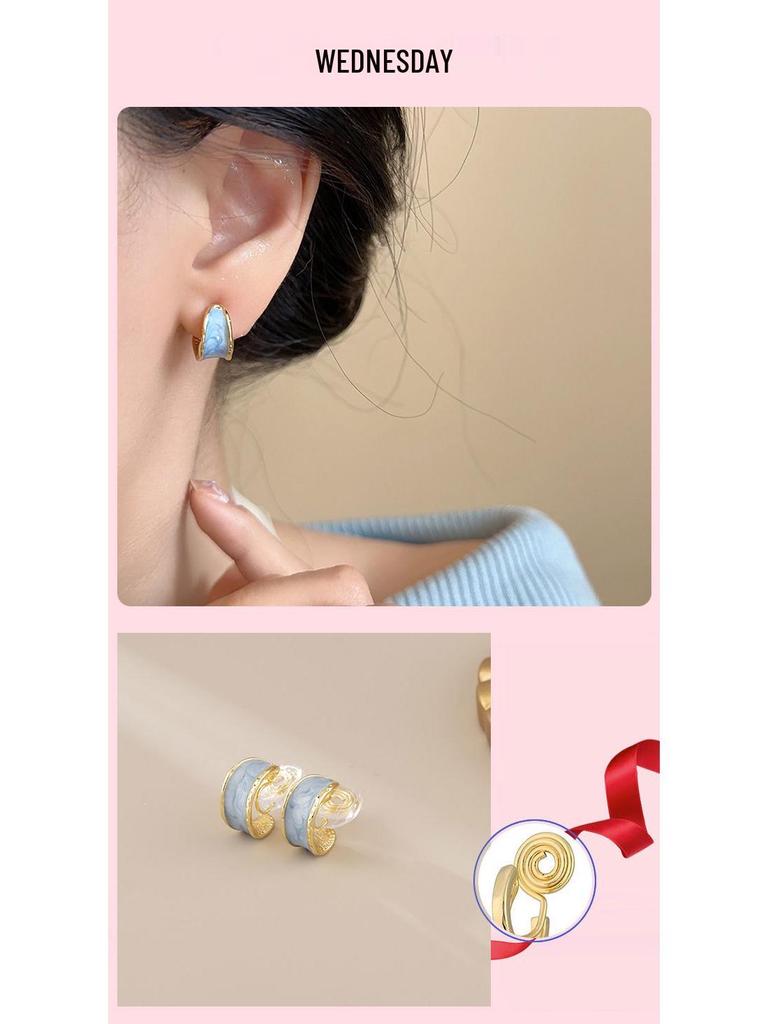 Niche High-End Non-Pierced Earrings - Versatile Mosquito Coil Design, Perfect Birthday & Christmas Gift for Girlfriend
