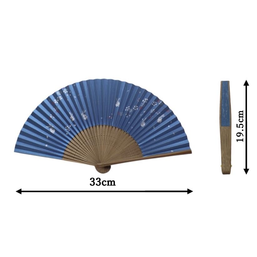 Papierfächer mit Kaninchen, hergestellt in Japan für Handwerk mit expertenhandwerklicher Perfekt für den persönlichen Gebrauch oder als x 33cm im Kyoto-Stil-Design, Frauen.