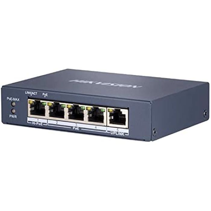 Switch PoE HIKVISION DS-3E0505HP-E Blue - 5 Ports - Gigabit Ethernet