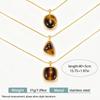 Tiger Eye Cross Geometric Necklace Set: Retro Titanium Steel Clavicle Chain for Women
