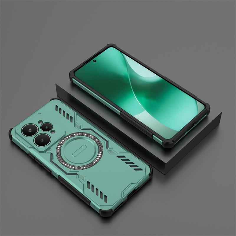 Shockproof Armor Case For Realme 15 5G Magnetic Adsorption Wireless Charge Cover Realme 15 Pro Case For Realme 15 Case 6.8 Inch