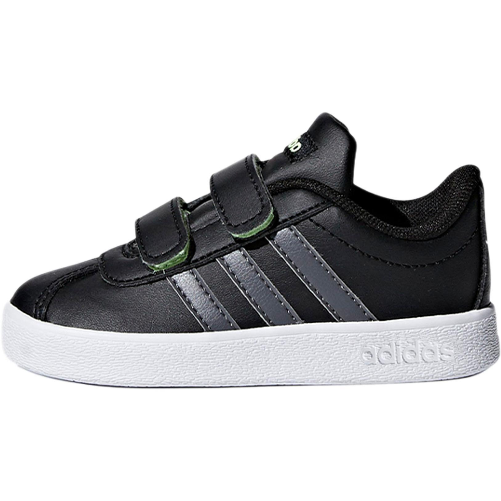 (TD) adidas VL Court 2.0 Black Grey White Baby F36402 EU 25.5