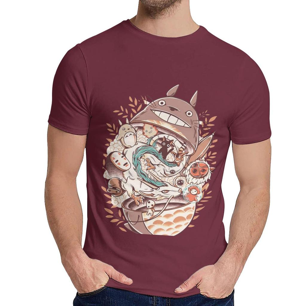 Pure Cotton Ramen Horor Hayao Miyazaki Japanese Anime T Shirt Unisex Unique Design Soft Cotton Fashion