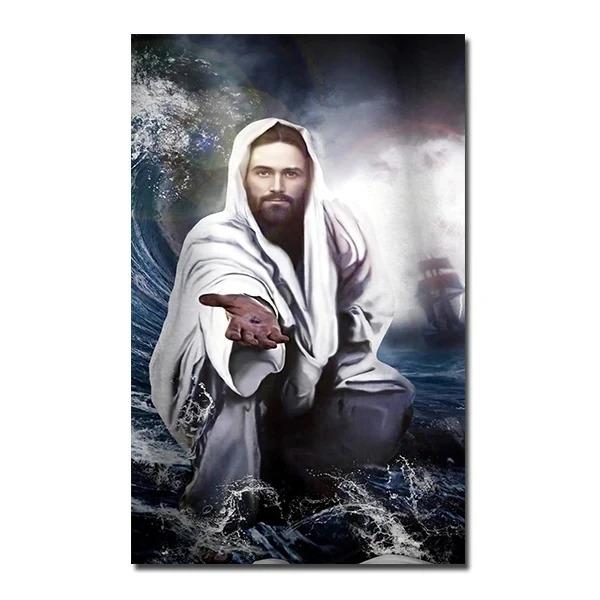 Dio Cristiano Gesù Il Buon Pastore Cristo Credenza Fede La Samaritana Poster Stampe Pittura su Tela Arte da Parete Decorazione Stanza