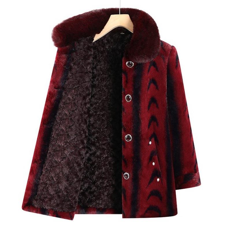 Winter winter clothing fleece thermal jacket women's coat mink thickened old lady fleece
