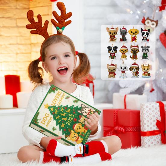 Adventní kalendář pro milovníky psů Vánoční odpočítávací kalendář se 24 psími plemeny Štěněcí překvapení dárková sada