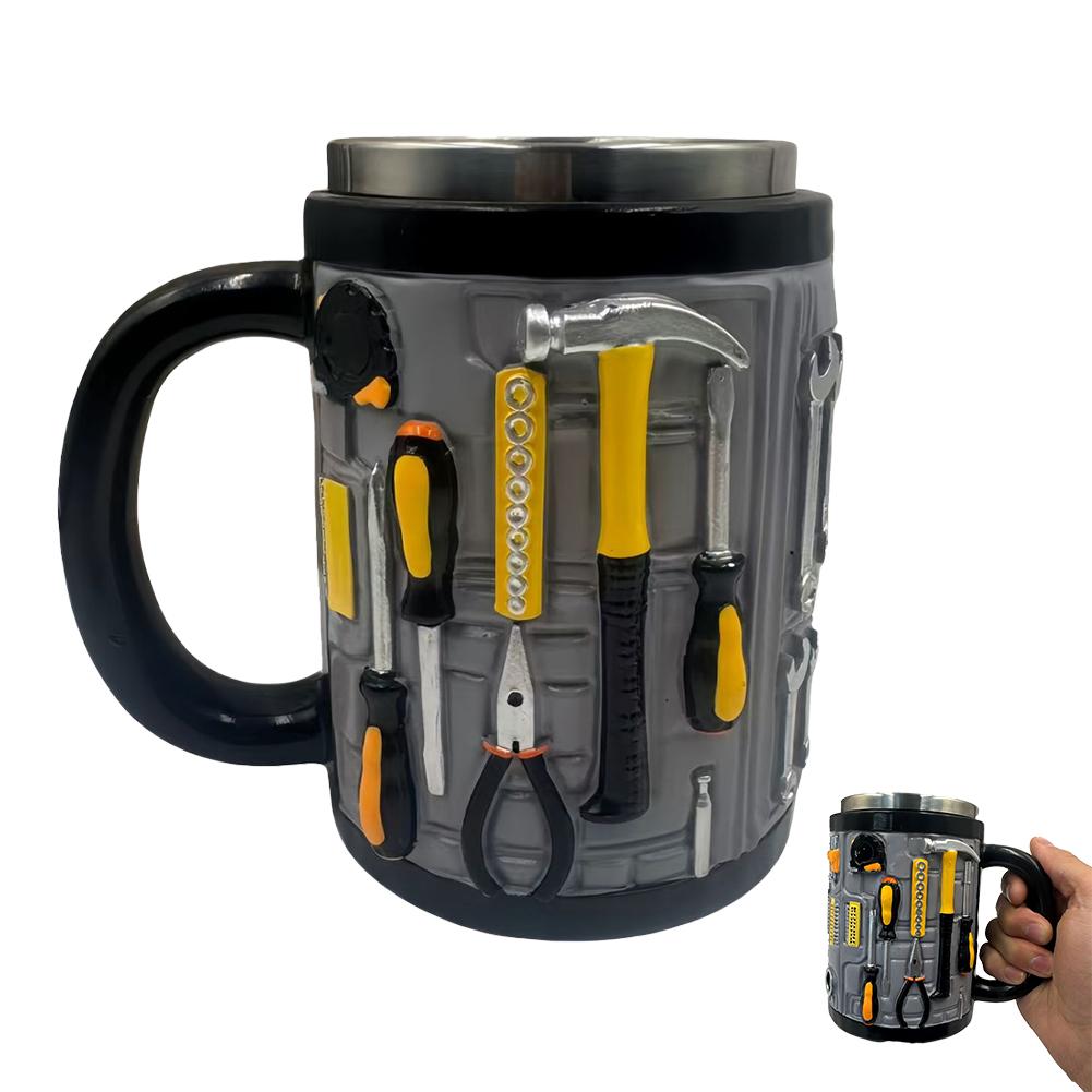 

Coffee Cup Toolbox Themed C-Shaped Handle Mechanic s Toolbox Mug For Husband Dad Birthday Christmas Gift For Men Cappuccino Cup 301-400ml