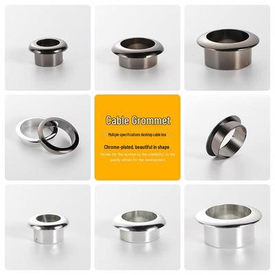 Decorative Desk Cable Grommet and Cover Plate for Office or TV Cabinet