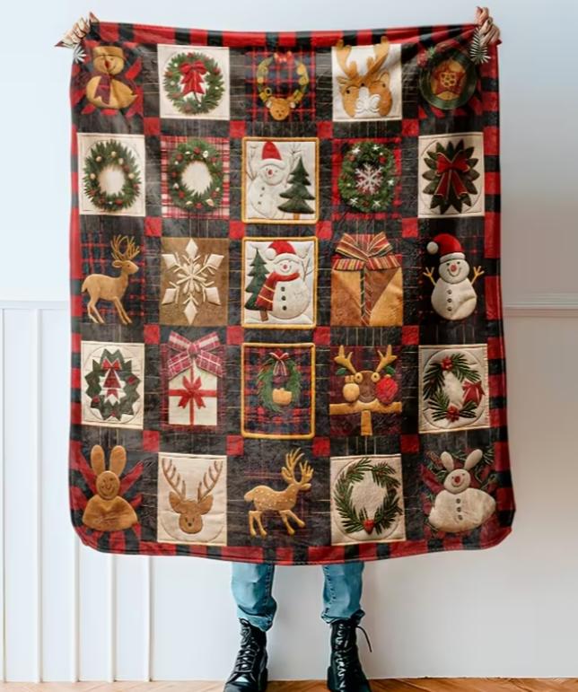 1pc Flannel Blanket Green Christmas Tree, Soft and Warm Sofa Bed Office Blanket, Nap Blanket, Halloween and Christmas Gift