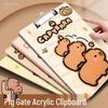 Premium Capybara Acrylic Clipboard - Durable Office-Grade Strong Folder with Thickened Bill Clip