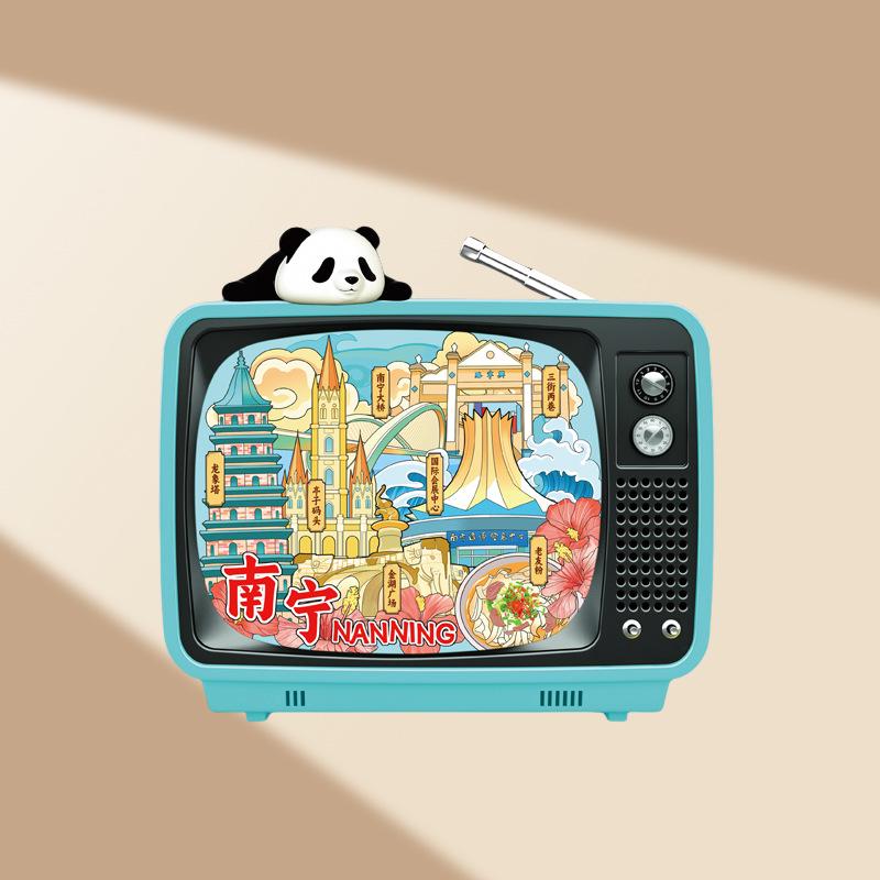 Nanning 3D Wooden City Refrigerator Magnet – Creative Kitchen Souvenir Gift