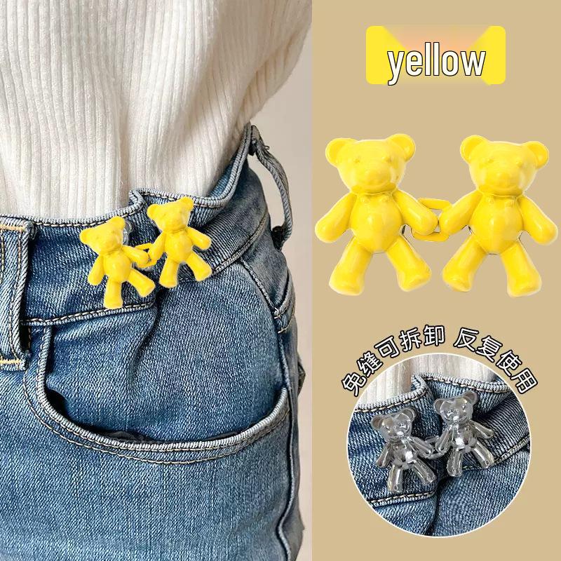 Adjustable Waist Button for Jeans: Bear Pants Tightening Pin