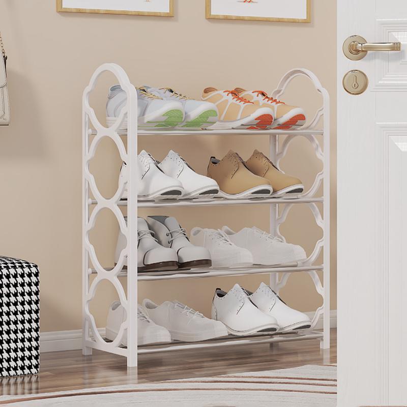 Multi-Layer Shoe Shelf 4 Layers Simple Dust-proof Storage Shoe Cabinet Multi-layer Assembly Door Dormitory Organizer Rack