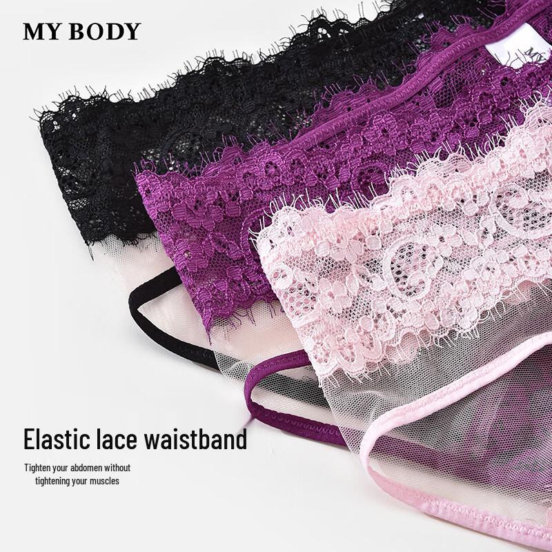 Mybody Women's Polka Dot Lace Low-Rise Briefs