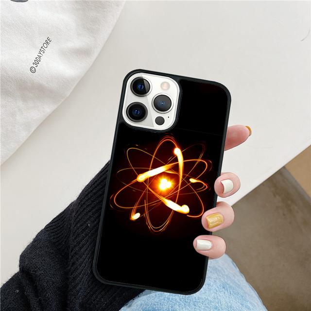 Atom Chemistry Science Design Phone Case Cover For iPhone 17 Air 15 16 Pro Max 14 13 12 11 Pro Max Plus Coque
