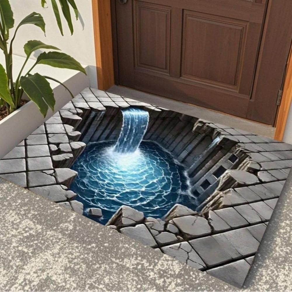 2D Flat 3D Visual Effect Mat Anti Slip Door Rug Floor Mat Thickened Bathroom Mat  Kitchen
