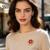 Scarf Brooch Flower Pin for Women Rhinestones Inlaid Wear-resistant Dress