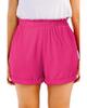 Azura Exchange Bright Pink Plus Size Rolled Edge Ruffled Elastic Waist Textured Shorts