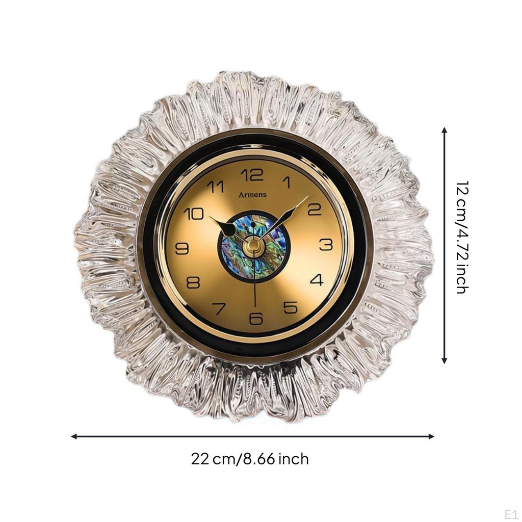 Timekeeping Clock with Crystal Like Frame Quiet Running Table Textured for