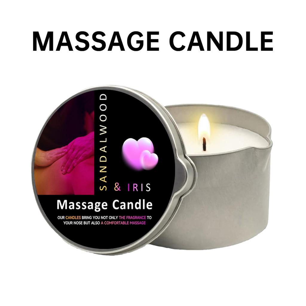 Massage Oil Candle Amber Vanilla 2oz Aromatherapy Candle with Soy Wax Moisturizing Christmas Home Decoration Candle Holders Gift